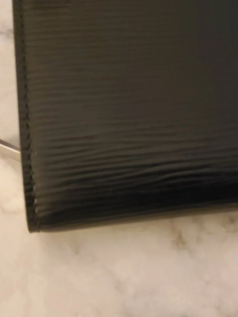 Like New Louis Vuitton Epi Leather and Silver Black Wallet with COA
